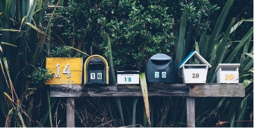 letter box over wood